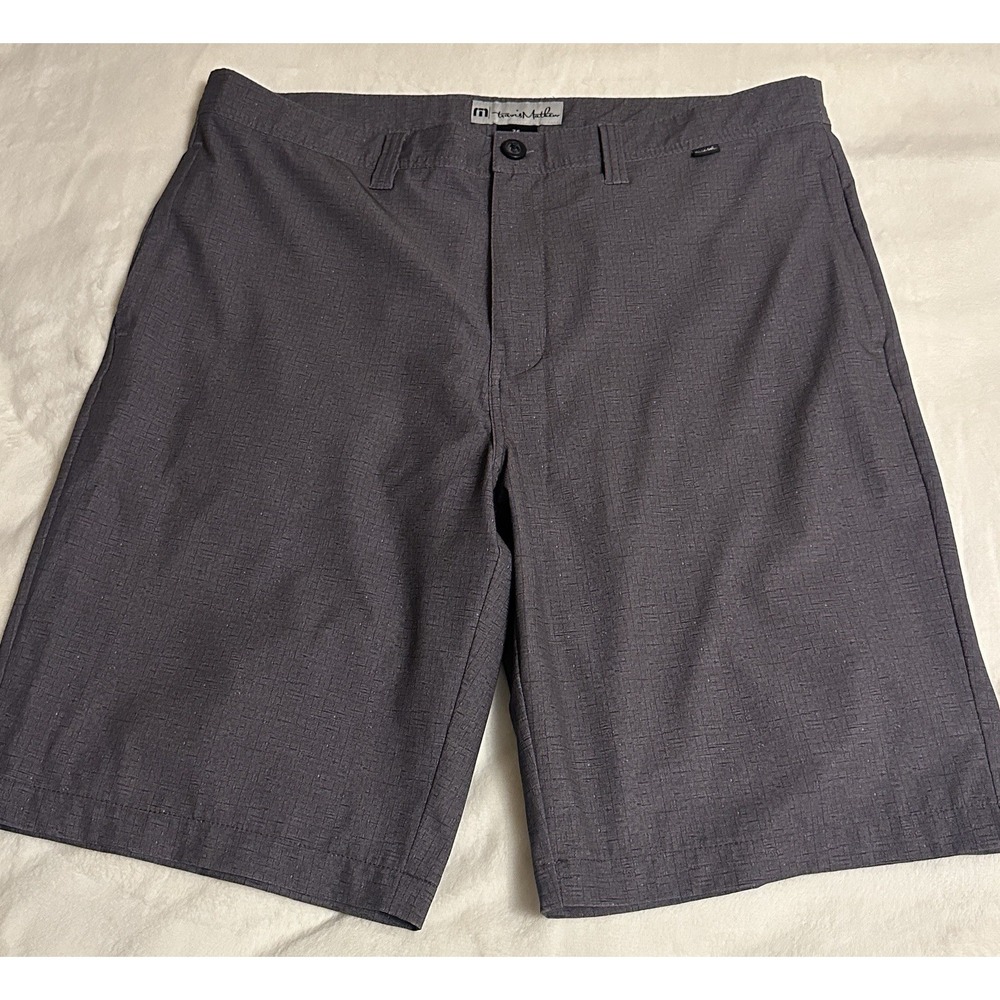 Travis Mathew Gray Golf Shorts Mens 36 Chino Flat Front Athleisure Sports